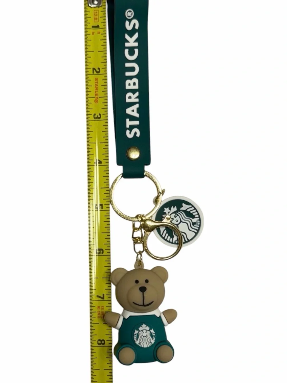 Starbucks Green and Beige Bear Keychain/ Wristlet